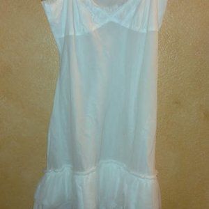 Free People White Ruffle Cotton Chemise Slip - Small